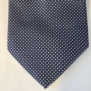 Hugo Boss Navy and White Patterned Tie